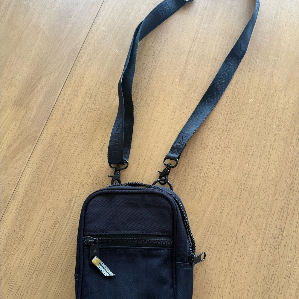 Black Men's Crossbody Belt Bag with Adjustable Strap
